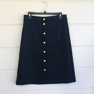 Black Loft Skirt with Gold Buttons